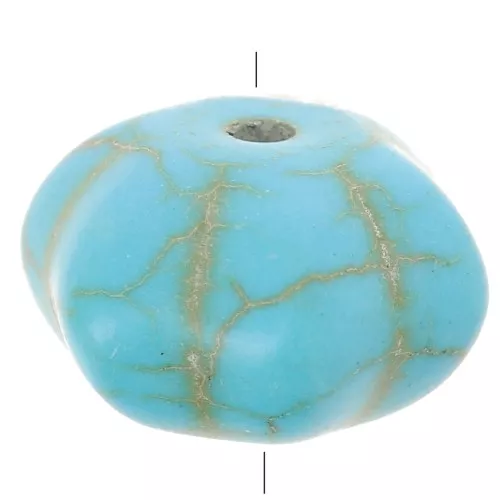 Perle rondelle citrouille 12 mm imitation pierre gemme - Turquoise x1