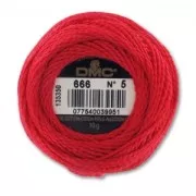 Coton perlé DMC  n°5 Rouge (666) x45m