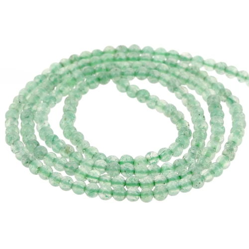 Perles rondes 3 mm en pierre gemme - Aventurine x37cm