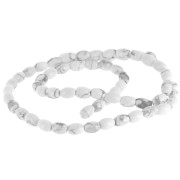 Perles olive en pierre gemme 6x4 mm - Howlite x40cm|raw }}