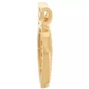 Pendentif goutte ajourée 19x10 mm avec petites boules - Doré à l'or fin x1