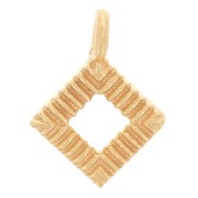 Mini breloque losange évidée 9x7 mm - Doré à l'or fin x1