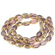 Perles olive facettées 7x4 mm en verre - Amethyst - Doré x31cm|raw }}