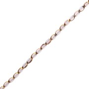 Perles olive facettées 7x4 mm en verre - Light Amethyst - Doré x32cm
