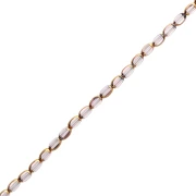 Perles olive facettées 7x4 mm en verre - Light Amethyst - Doré x32cm