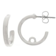 Créoles ouvertes 17 mm avec anneau fermé - Placage Argent fin x2