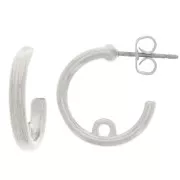 Créoles ouvertes 17 mm avec anneau fermé - Placage Argent fin x2