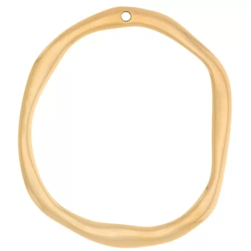 Pendentif ovale irrégulier 47x41.5 mm - Doré à l'or fin x1