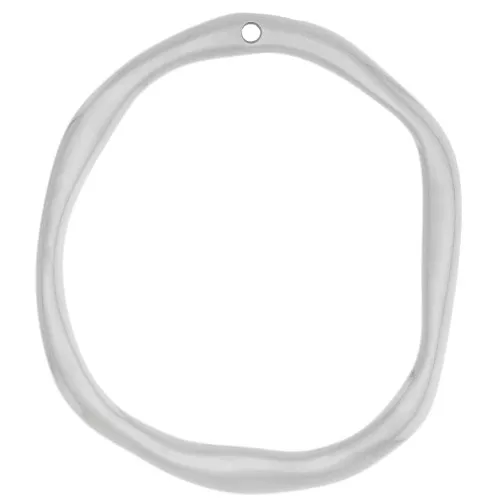 Pendentif ovale irrégulier 47x41.5 mm - Placage Argent fin x1