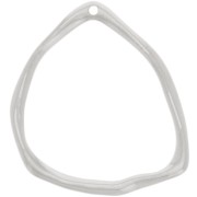 Pendentif triangle irrégulier 39x35 mm - Placage Argent fin x1