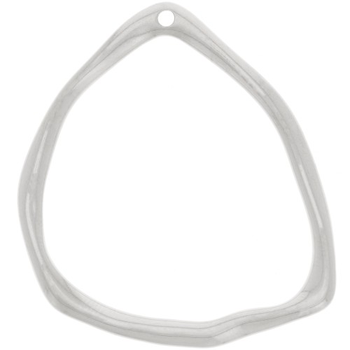Pendentif triangle irrégulier 39x35 mm - Placage Argent fin x1