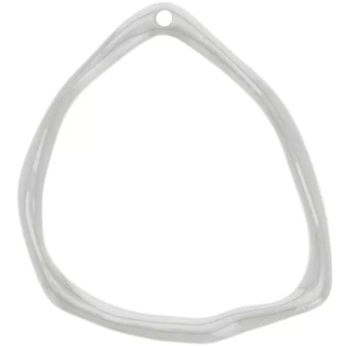 Pendentif triangle irrégulier 39x35 mm - Placage Argent fin x1