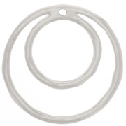 Pendentif double cercle irrégulier 36 mm - Placage Argent fin x1|raw }}