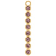 Pendentif barre 32x4 mm avec résine époxy - Doré à l'or fin - Violet pailleté x1|raw }}