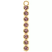 Pendentif barre 32x4 mm avec résine époxy - Doré à l'or fin - Violet pailleté x1