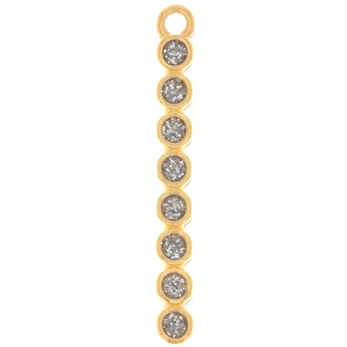 Pendentif barre 32x4 mm avec résine époxy - Doré à l'or fin - Argenté pailleté x1