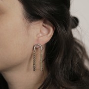 Pendentif barre 32x4 mm avec résine époxy - Doré à l'or fin - Argenté pailleté x1