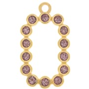 Pendentif rectangle 26x15 mm avec résine époxy - Doré à l'or fin - Violet pailleté|raw }}