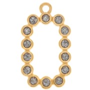 Pendentif rectangle 26x15mm avec résine époxy - Doré à l'or fin - Argenté pailleté|raw }}