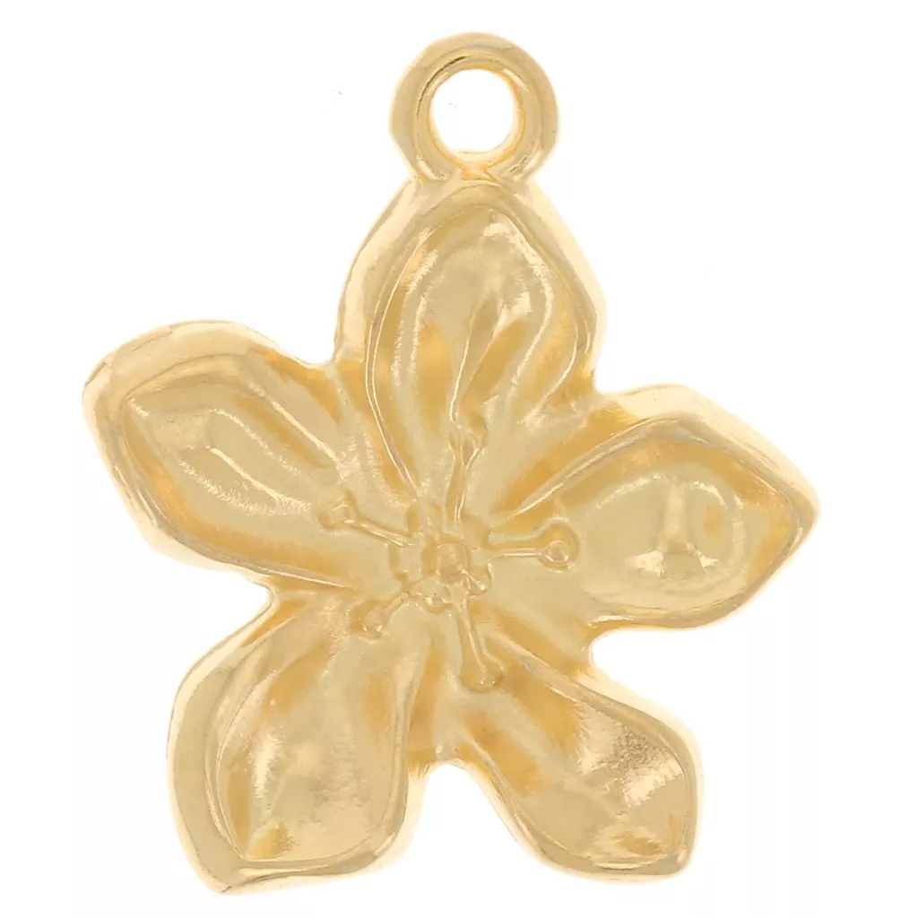 Broche/Pendentif Ancien Orchidée Doré à L'Or Fin 24K - Bijou Vintage, Parfait État