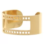 Bague réglable pour tissage Delica 15/0 - T52 à T60 - Acier inox 316L Doré x1