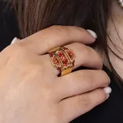 Bague réglable pour tissage Delica 15/0 - T52 à T60 - Acier inox 316L Doré x1