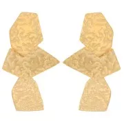 Boucles d'oreilles pendantes géométrique martelé 50x29 mm Acier inox 316L Doré x2