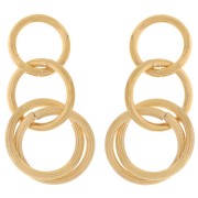 Boucles d'oreilles pendantes multi-cercles 39x18 mm Acier inoxydable 304L Doré x2|raw }}