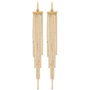 Créoles fines avec pendentif franges 85 mm - Acier inoxydable 304 Doré x2
