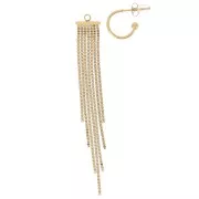 Créoles fines avec pendentif franges 85 mm - Acier inoxydable 304 Doré x2