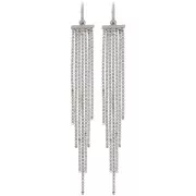 Créoles fines avec pendentif franges 85 mm - Acier inoxydable 304L x2