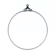 Supports boucles d'oreilles - Créoles 40 mm Placage argent fin x2