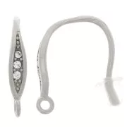 Crochets d'oreilles design 15 mm avec oxydes de zirconium - Acier inox 304L x2