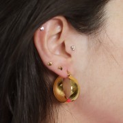 Créoles larges 26 mm - Acier inoxydable 304L Doré x2