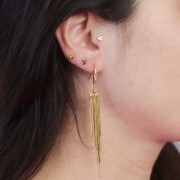 Pendentif franges en chaîne serpentine 66x8 mm - Acier inoxydable 304L Doré x1