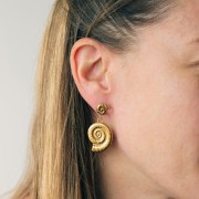 Clous d'oreilles coquillage 15x11 mm - anneau ouvert - Acier inox 304L x2