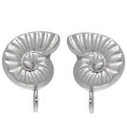 Clous d'oreilles coquillage 15x11 mm - anneau ouvert - Acier inox 304L x2