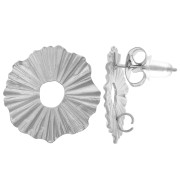 Clous d'oreilles irréguliers ajourés effet plissé 17 mm Acier inox 304L x2
