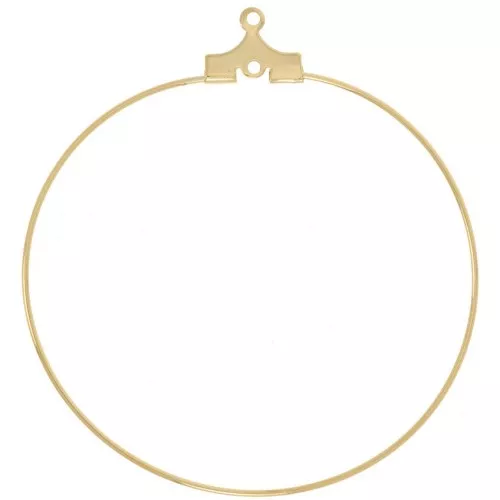 Supports boucles d'oreilles - Créoles 40 mm Doré à l'or fin x2