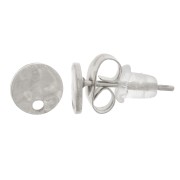 Clous d'oreilles ronds martelés 6 mm avec un trou - Acier inoxydable 304L x2|raw }}