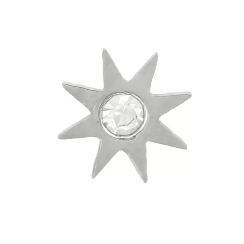 Éléments étoile à coller 5 mm avec oxyde de zirconium - Acier inox 316L x4