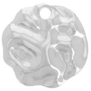 Pendentif rond irregulier martelé 19 mm - Acier inoxydable 304L x1