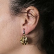 Pendentif rond irregulier martelé 19 mm - Acier inoxydable 304L x1