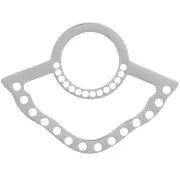 Pendentif éventail 14x19 mm multi-trous pour tissage - Acier inox 316L x1
