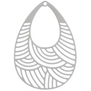 Pendentif goutte ajouré 30x21 mm - Acier inoxydable 316L x1