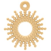 Pendentif soleil avec petites boules 15 mm - Acier inoxydable 304L Doré x1