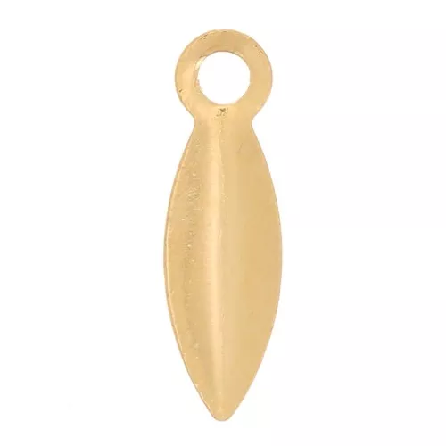 Breloques feuilles 10x3 mm - Acier inoxydable 304L Doré x4