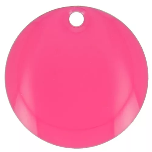 Sequins ronds en métal et résine époxy 16 mm - Rose fluo x6