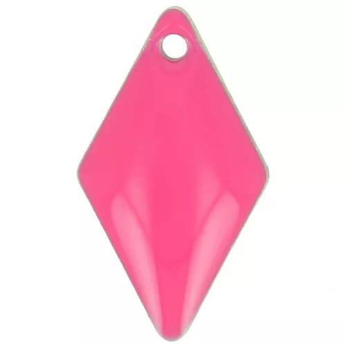 Sequins losanges en métal et résine époxy 16x9 mm - Rose fluo x8