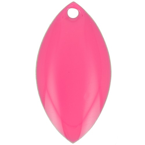 Navettes en métal et résine époxy 19x10 mm - Rose fluo x8